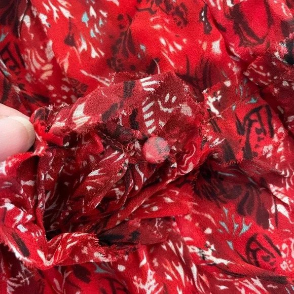 IRO Darling red printed  ruffle mini dress - Picture 7 of 12